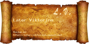Later Viktorina névjegykártya